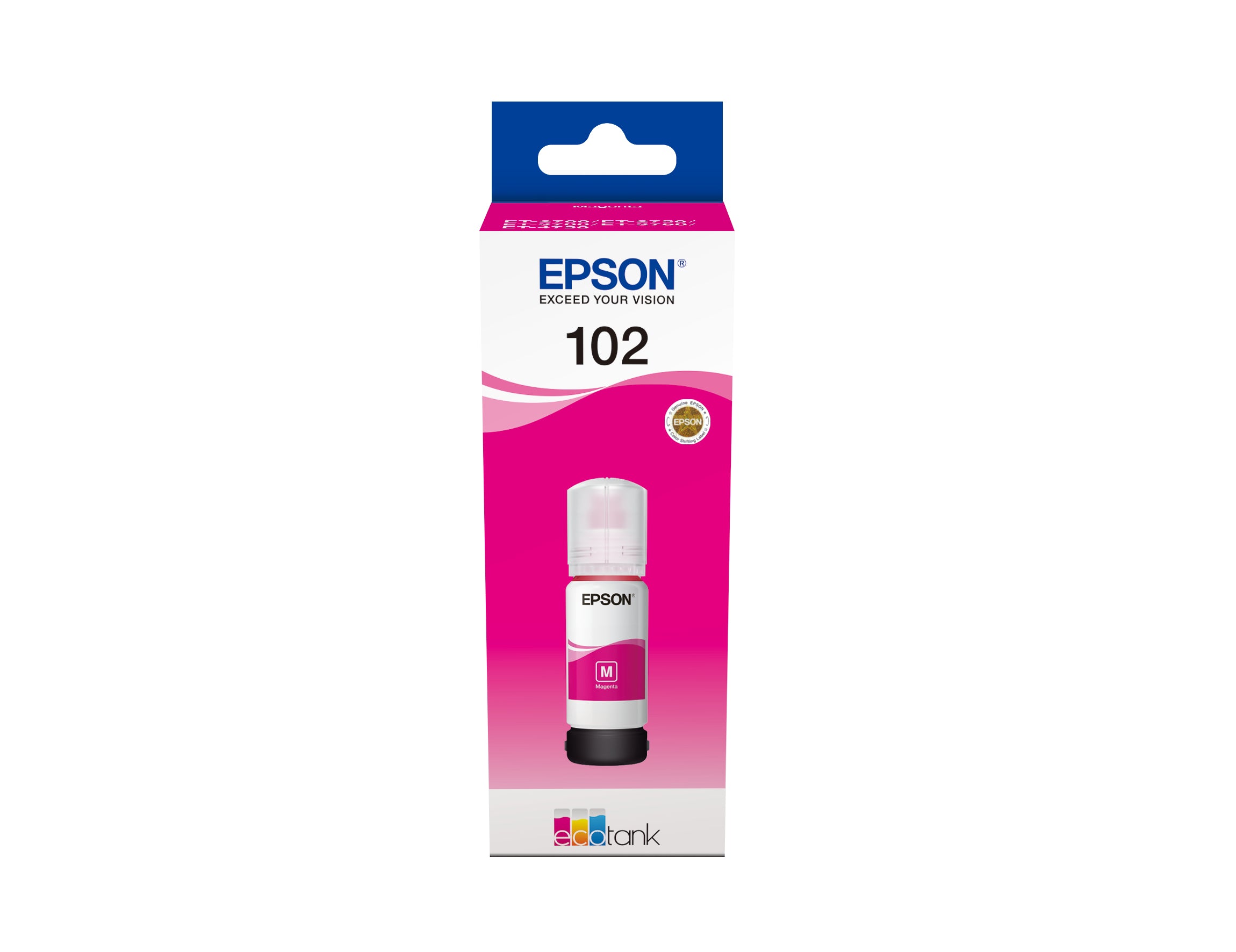 Epson 102 Magenta Tintenpatrone (Original) – 6'000 Seiten – für Epson EcoTank ET-4750/3750/3700 …