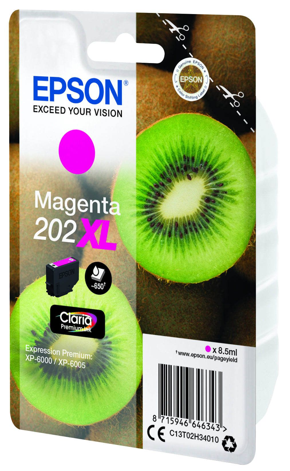 Epson 202XL Magenta Tintenpatrone (Original) – 650 Seiten