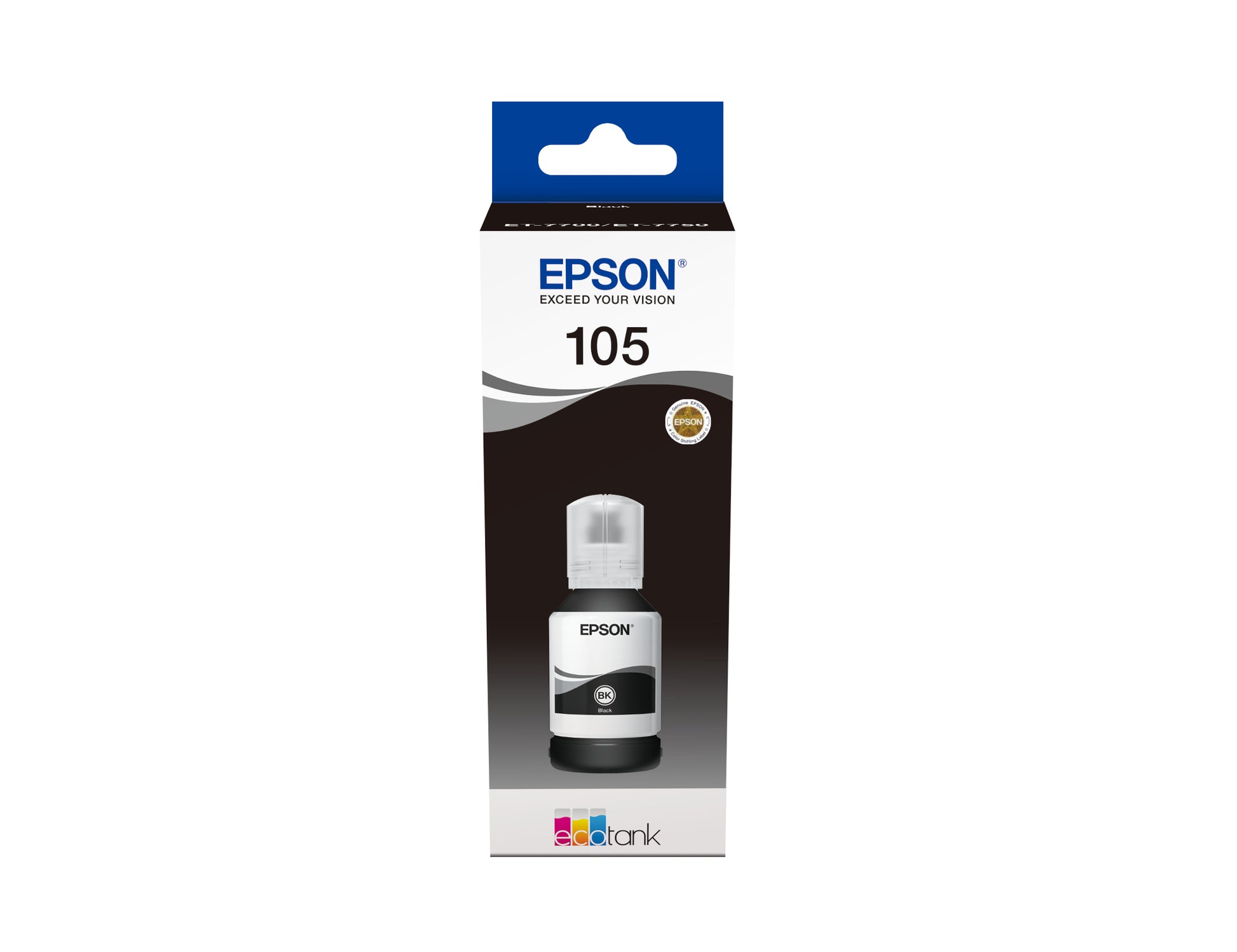 Epson 105 Schwarz Tintenpatrone (Original) – 8'000 Seiten – für Epson EcoTank ET-7700/ET-7750 – C13T00Q140