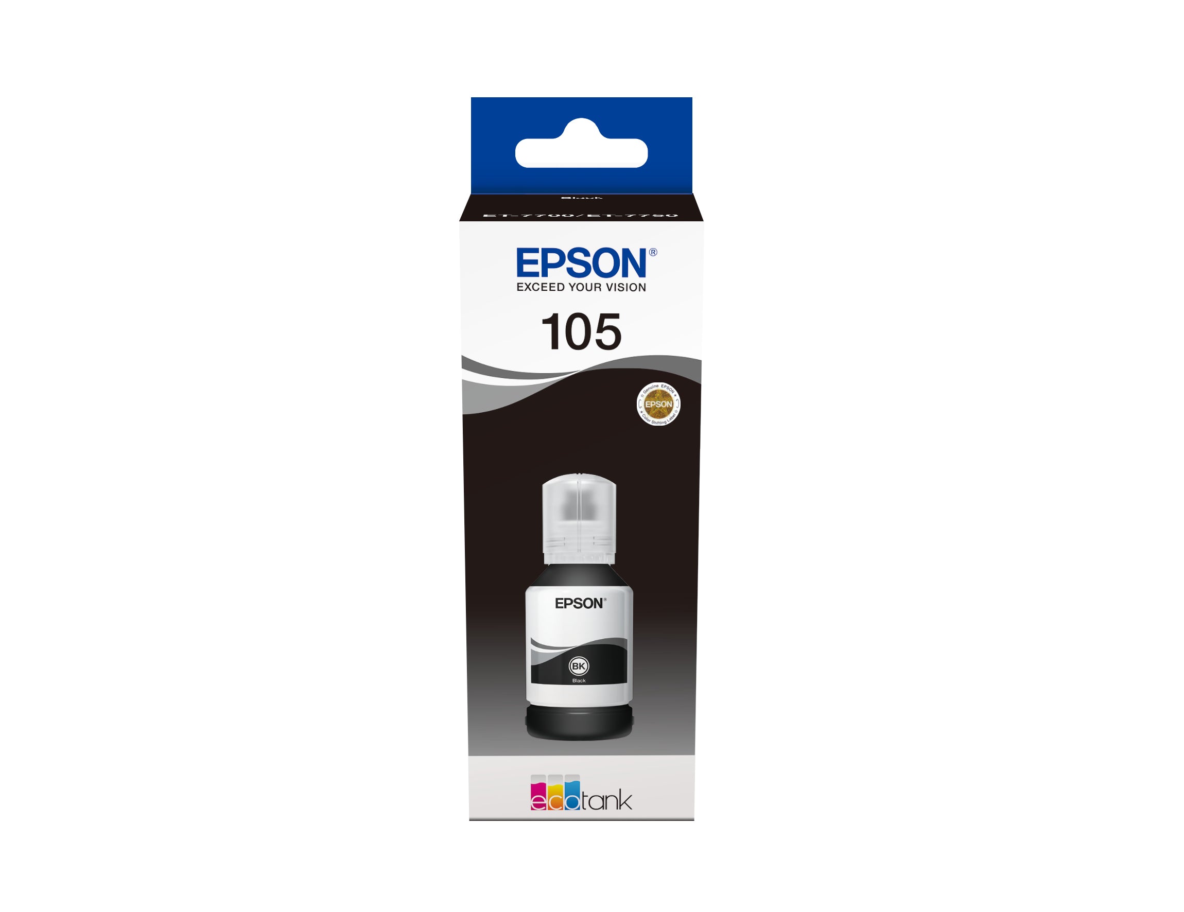 Epson 105 Schwarz Tintenpatrone (Original) – 8'000 Seiten – für Epson EcoTank ET-7700/ET-7750 – C13T00Q140