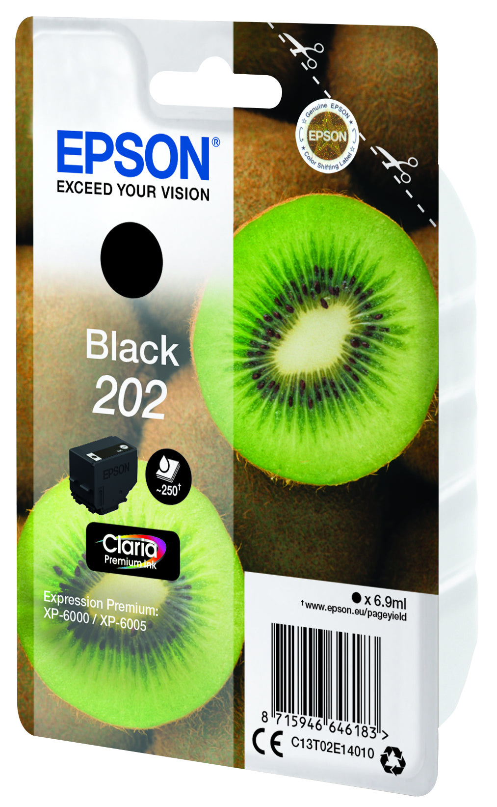 Epson Tintenpatrone 202 (C13T02E14020), Schwarz, 250 Seiten, Original – für Epson