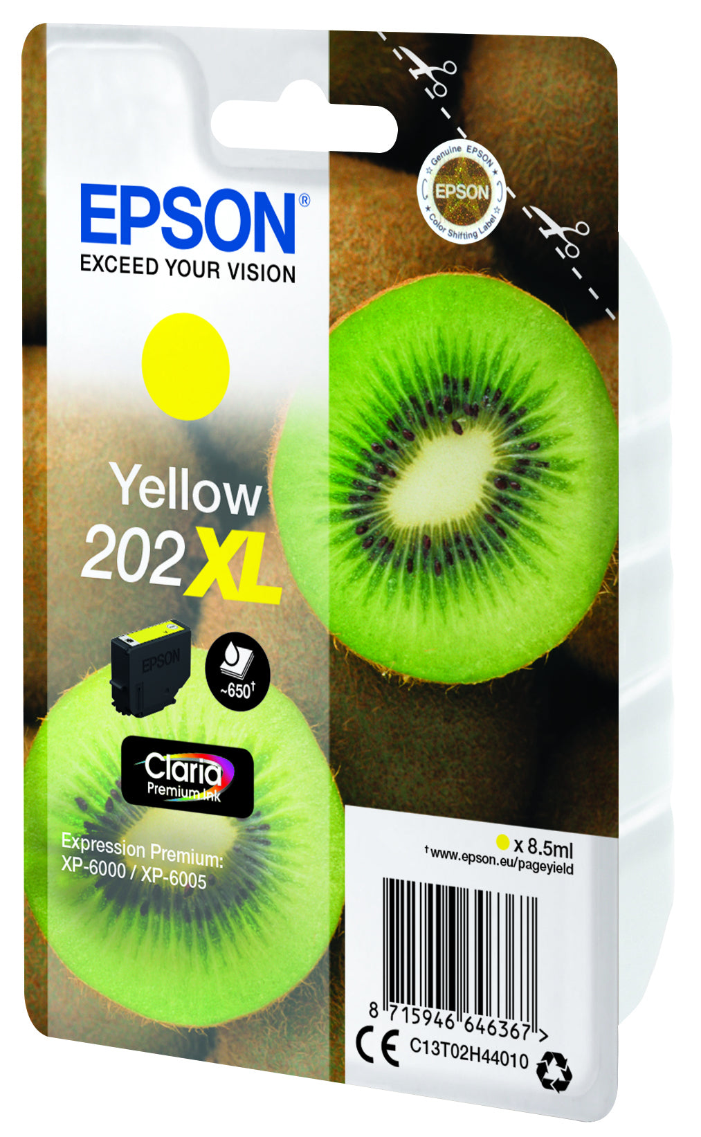 Epson 202XL Gelbe Tintenpatrone (Original) – 650 Seiten – für Epson – C13T02H44020