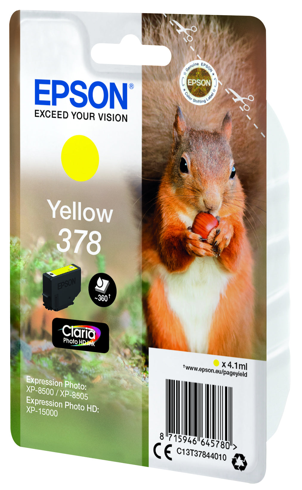 Epson 378 Gelbe Tintenpatrone (Original) – 360 Seiten – für Expression Photo XP-8500/XP-15000