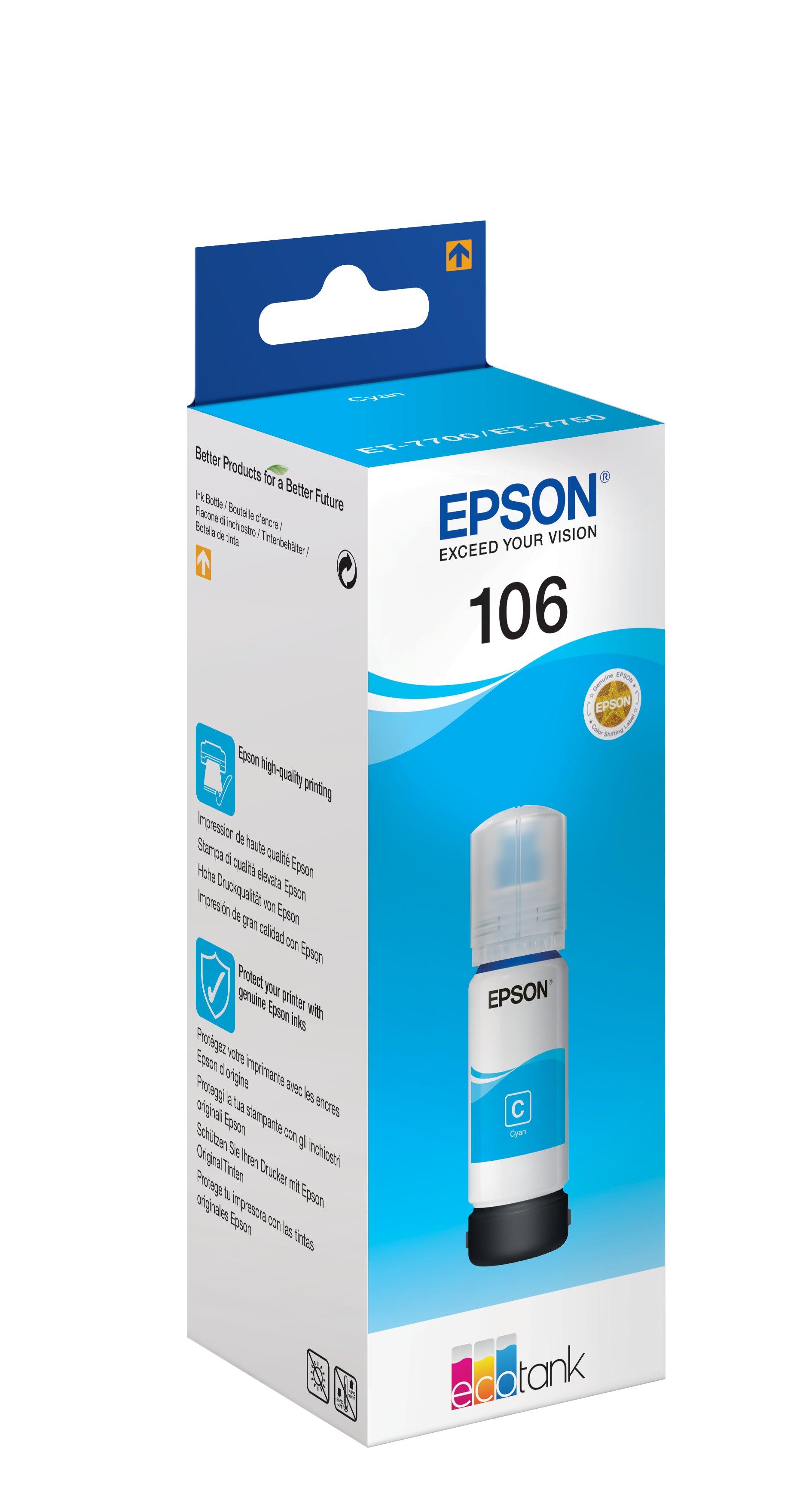 Epson Tintenpatrone 106, cyan, kompatibel – für Inkjetdrucker/Multifunktionsgeräte