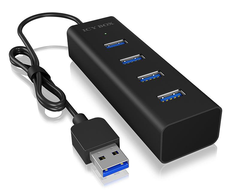 ICY BOX IB-HUB1409-U3 USB-Hub – USB 3.0, 4× USB-A, für Windows/Mac/Linux