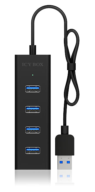 ICY BOX IB-HUB1409-U3 USB-Hub – USB 3.0, 4× USB-A, für Windows/Mac/Linux