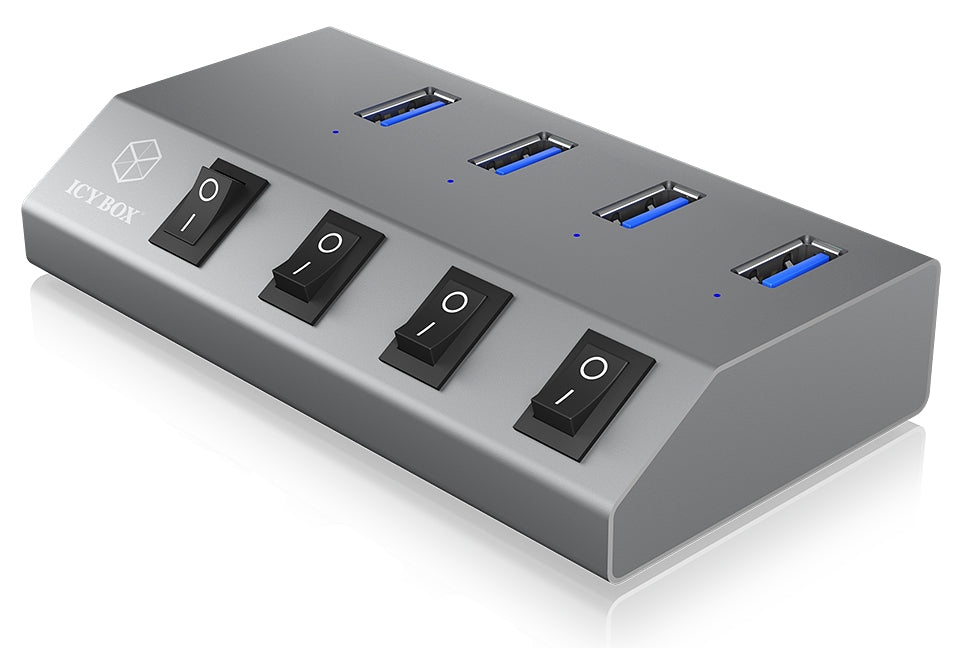 ICY BOX IB-HUB1405 USB-Hub – USB 3.0, 4× USB-A, für Windows/Mac/Linux