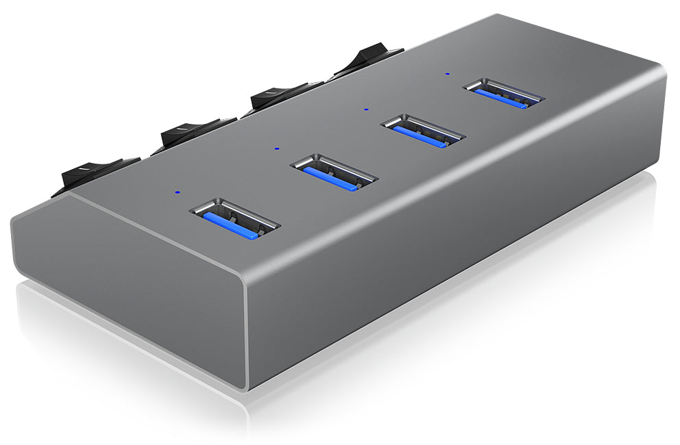 ICY BOX IB-HUB1405 USB-Hub – USB 3.0, 4× USB-A, für Windows/Mac/Linux