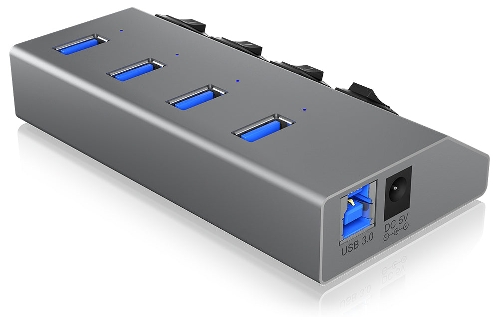 ICY BOX IB-HUB1405 USB-Hub – USB 3.0, 4× USB-A, für Windows/Mac/Linux