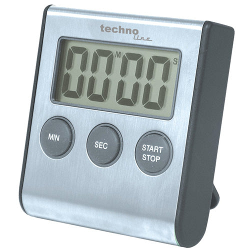 Technoline Timer – Zeitmesser 60 Min, 1,9 × 7,2 × 6,5 cm, silber