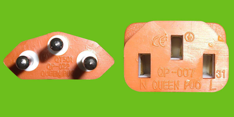 Diggelmann Netzkabel, T12 auf IEC C13, 250 V, 1 m, Orange