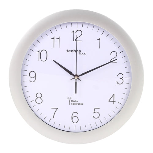 Technoline WT8000 Wanduhr – Funk, analog, Ø 30 cm, Silber