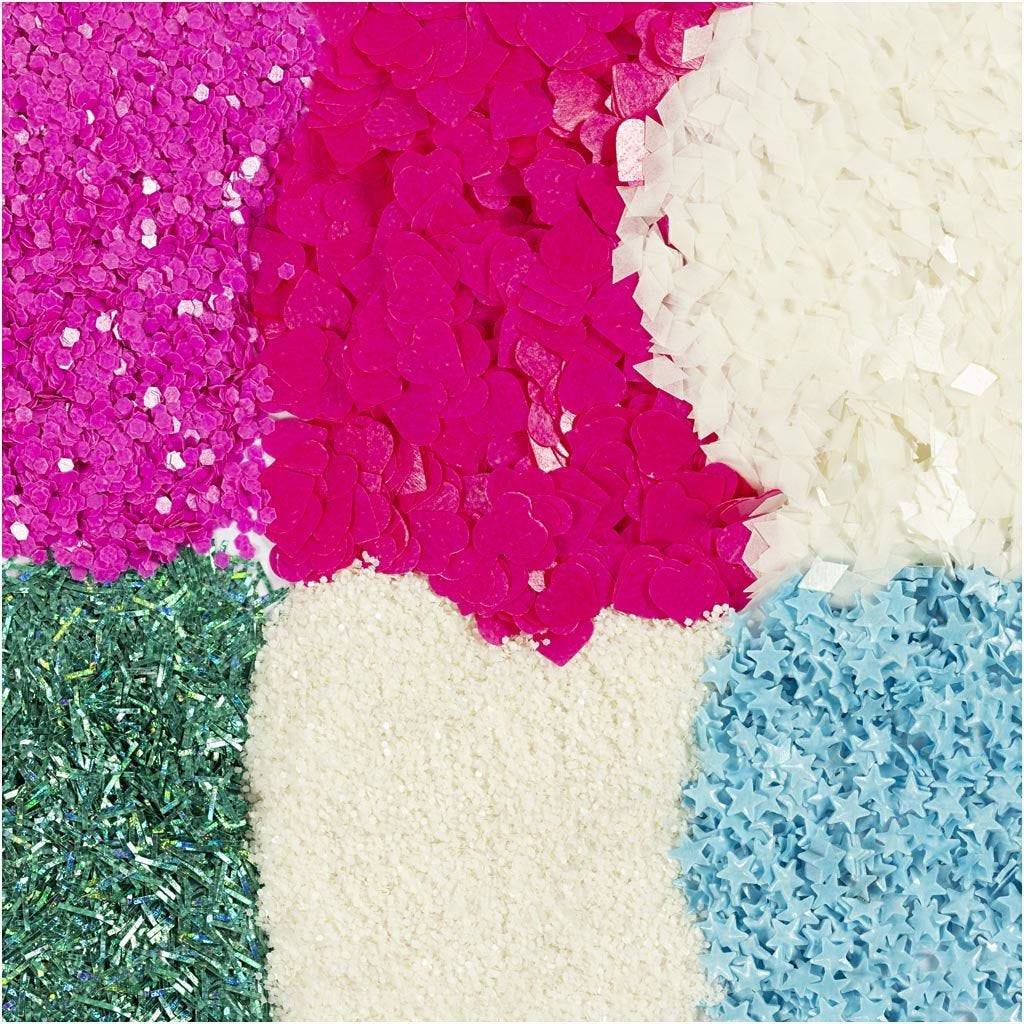 Creativ Company Glitzer- und Pailetten-Set, Mehrfarbig, 6 × 5 g