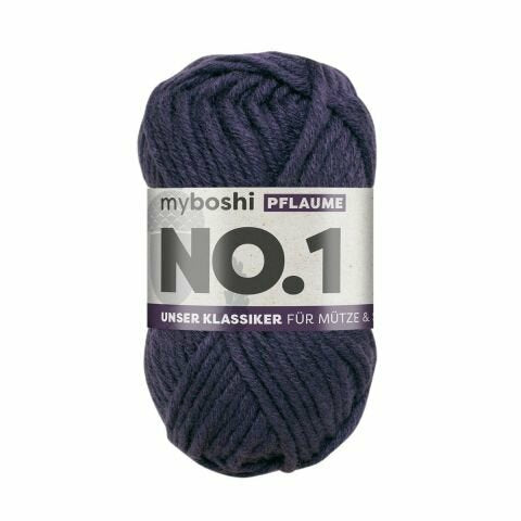 myBoshi Nr. 1 Wolle Dunkelviolett – 50 g, 55 m, 70% Polyacryl/30% Merinowolle, Nadel 6 mm, 1 Stk.
