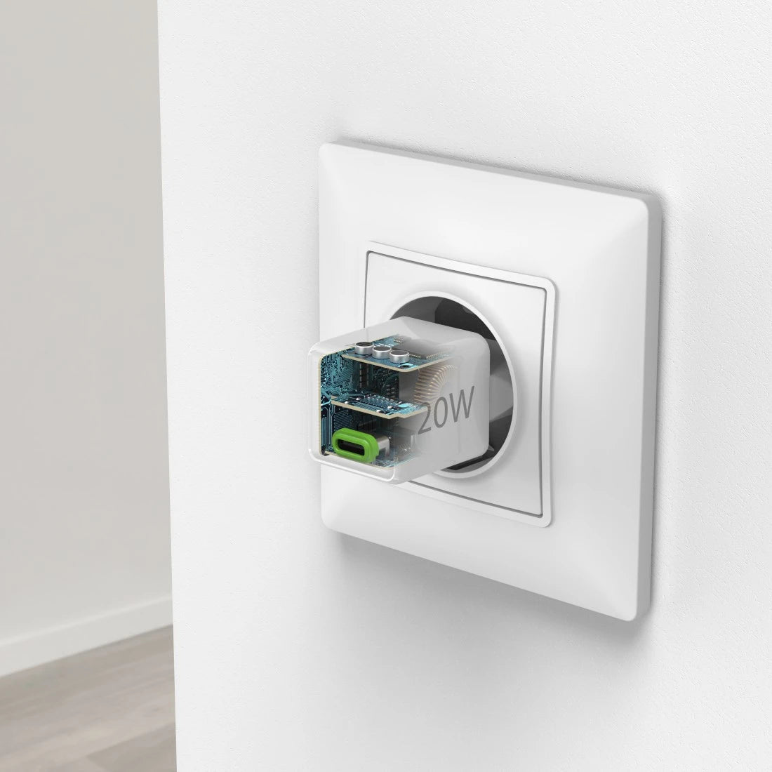 Hama 00201980 USB-Ladegerät 20 W – USB-C×1, PD 3.0, QC 3.0 – für Smartphone – Weiss