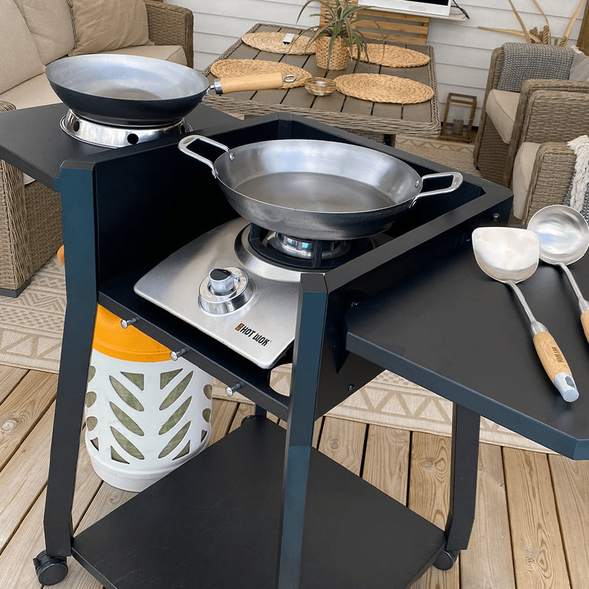 Hot Wok Gasgrill Double – 2 Brenner, Flachbrenner, 20 kW – Schwarz