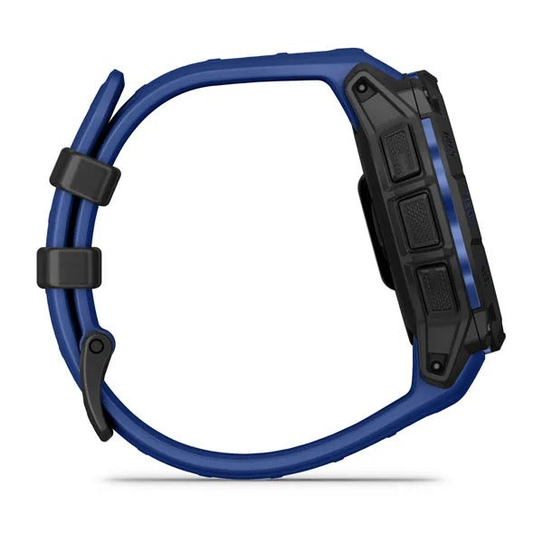 Garmin Instinct 3 45 mm GPS – Aluminium Schwarz, Sportarmband, Schwarz/Bolt Blau, 100 m, für iPhone