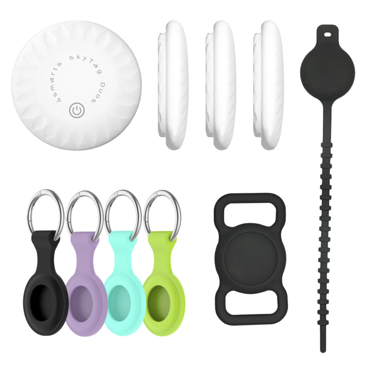 4smarts Standort-Finder SkyTag Duos – für Apple Find My-App, Android, iOS, 3 V, Weiss, ABS, 8,1 g