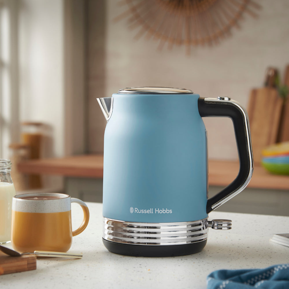 Russell Hobbs Hanley Wasserkocher – 1,7 l, Edelstahl, Blau, 28641-70