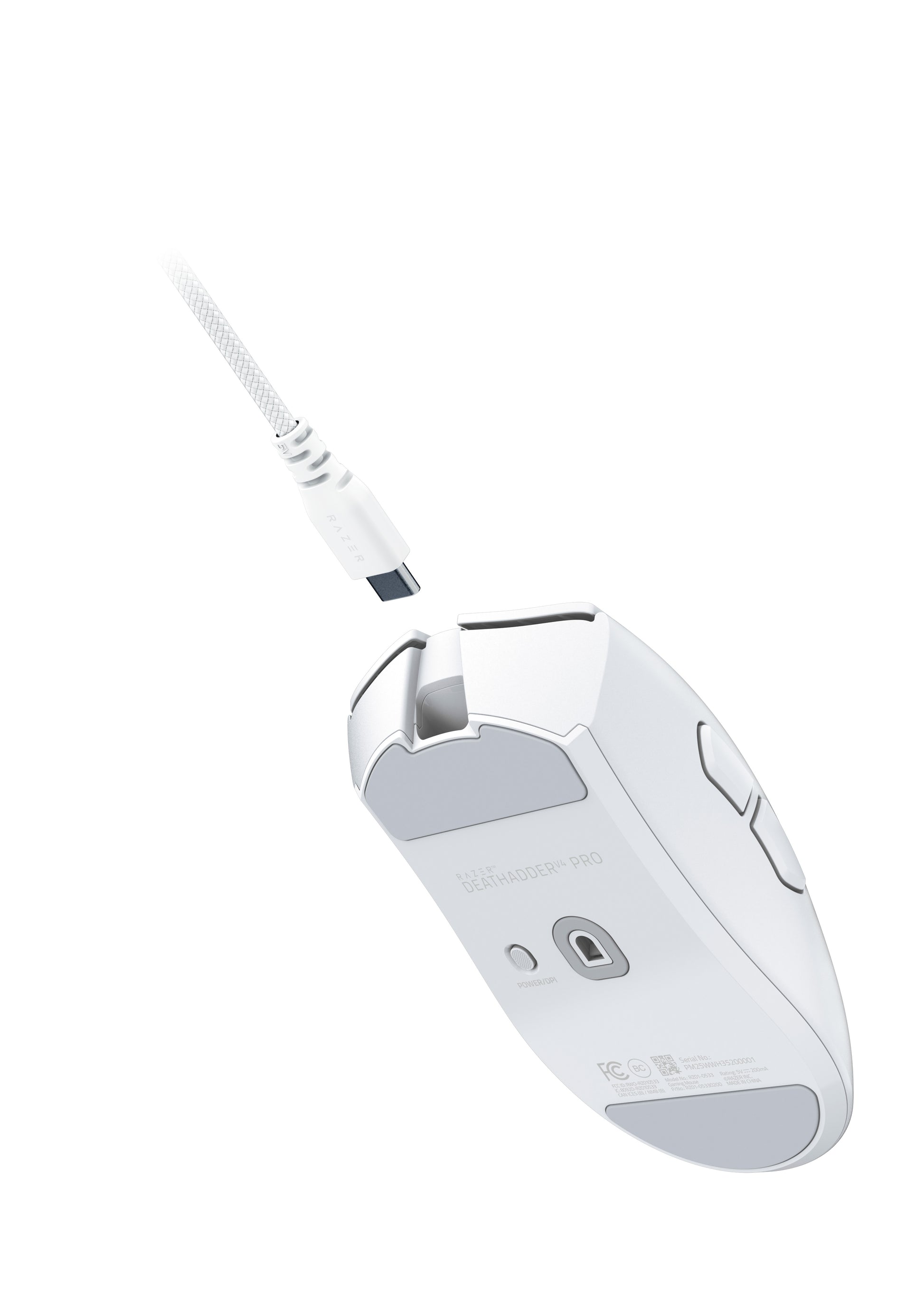 Razer DeathAdder V4 Pro – Gaming-Maus – Kabellos (2,4 GHz), 45000 DPI, Rechts, Weiss