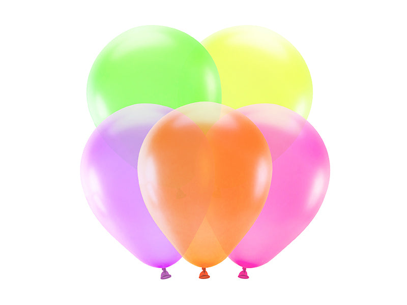 PartyDeco Luftballons Uni Neon – mehrfarbig – Ø 25 cm – Latex – 10 Stk