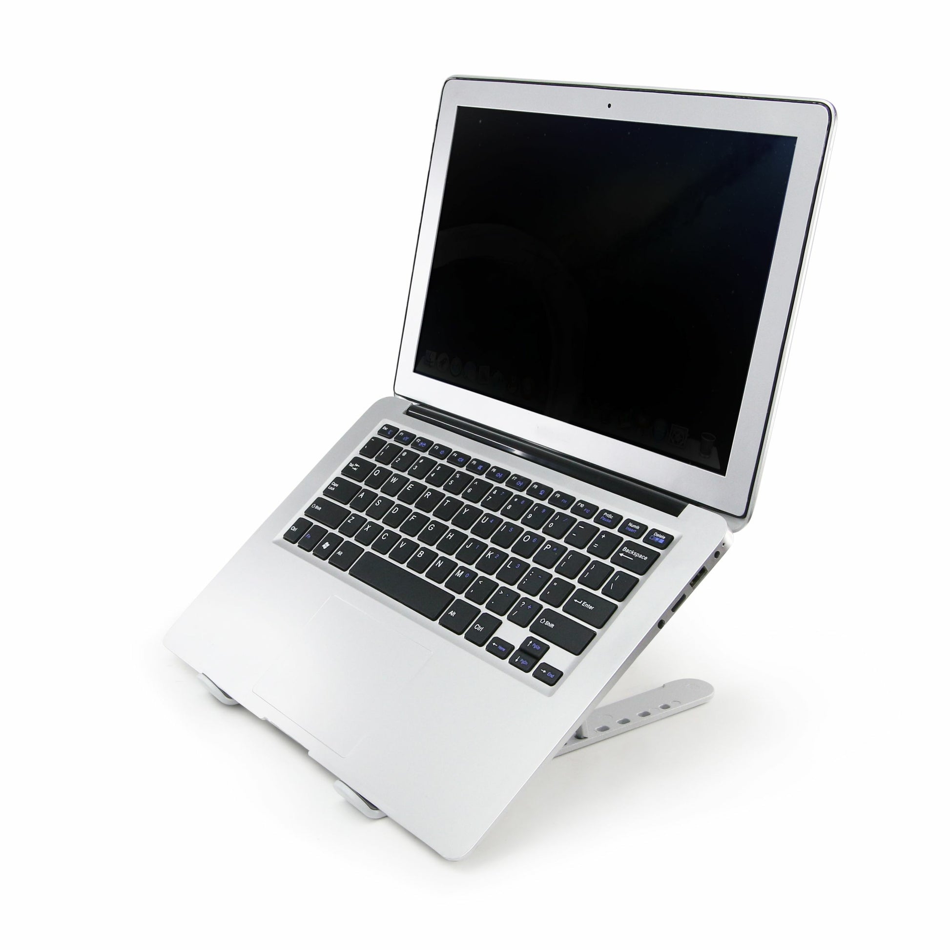 DICOTA Laptop-Ständer – für Laptops und Tablets – 7 Höhenstufen, faltbar – Schwarz/Silber