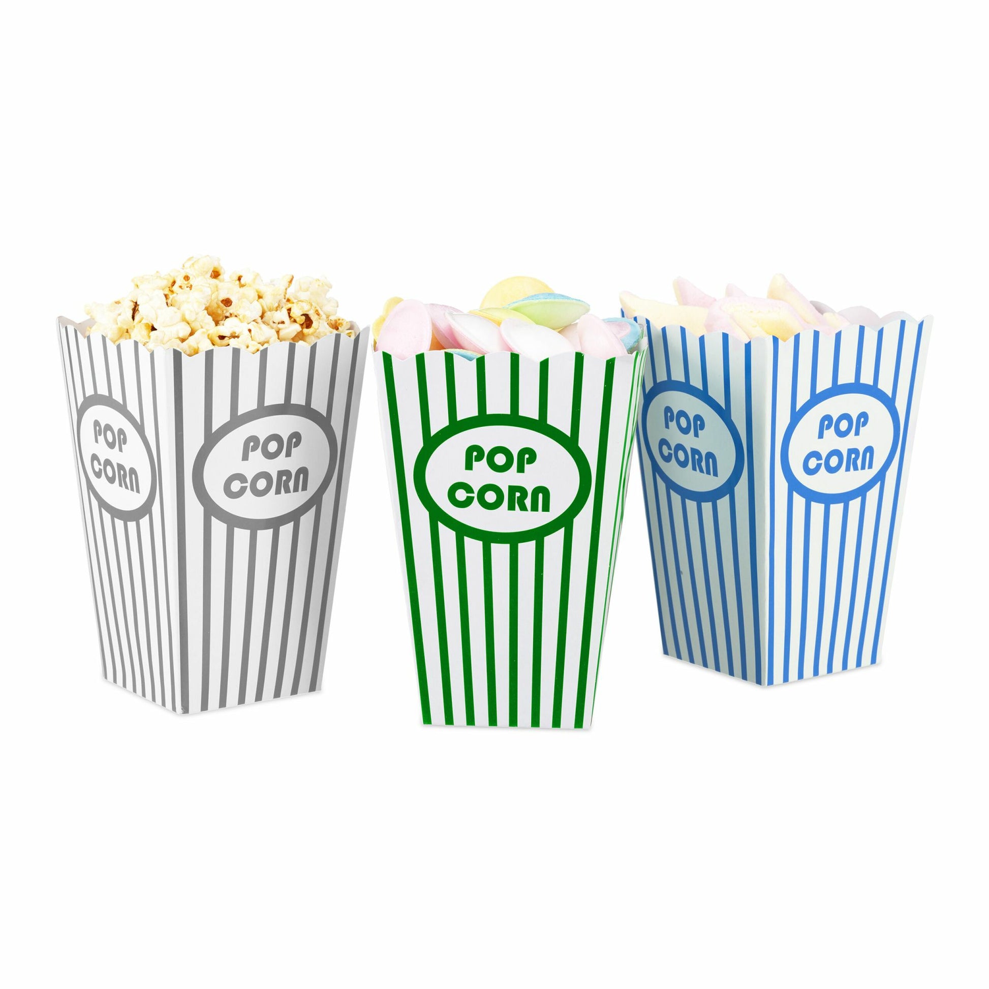 Relaxdays Popcorntüten, Papier, 10,5 × 16 cm, mehrfarbig – 50 Stk.