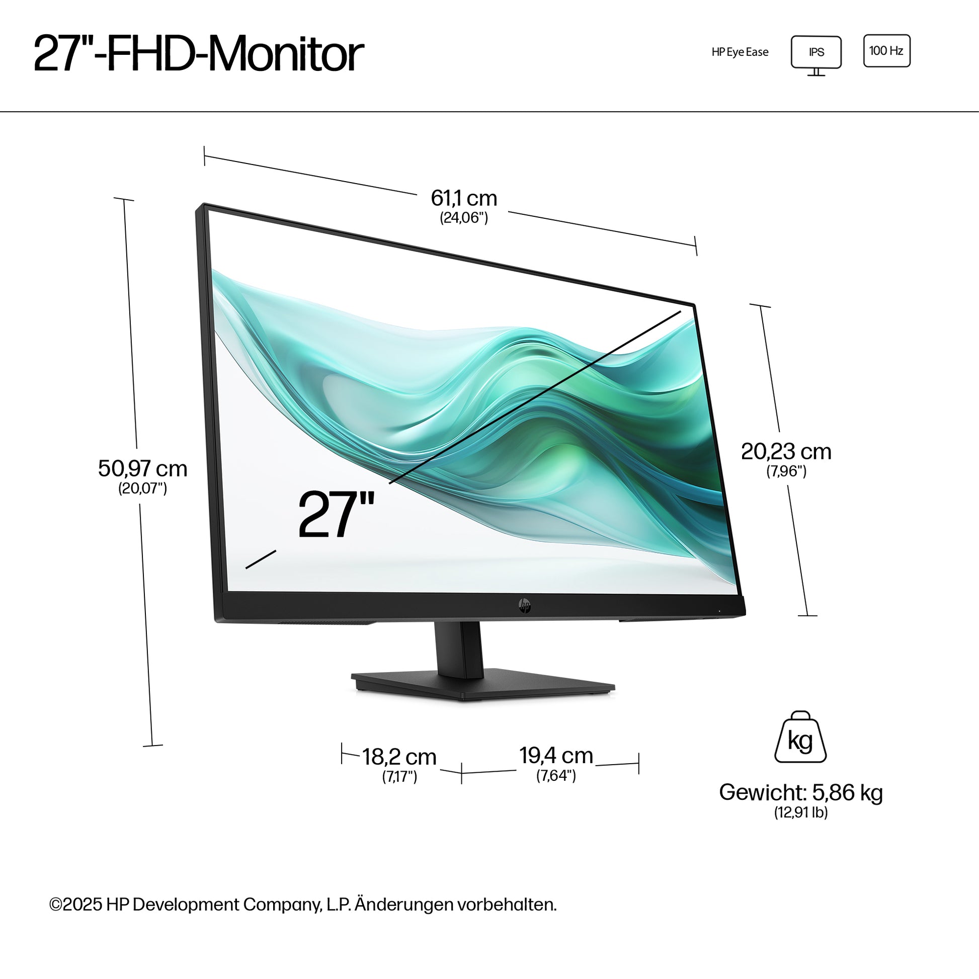 HP S3 PRO 327PH – 27", 1920 × 1080 (Full HD), IPS, 100 Hz