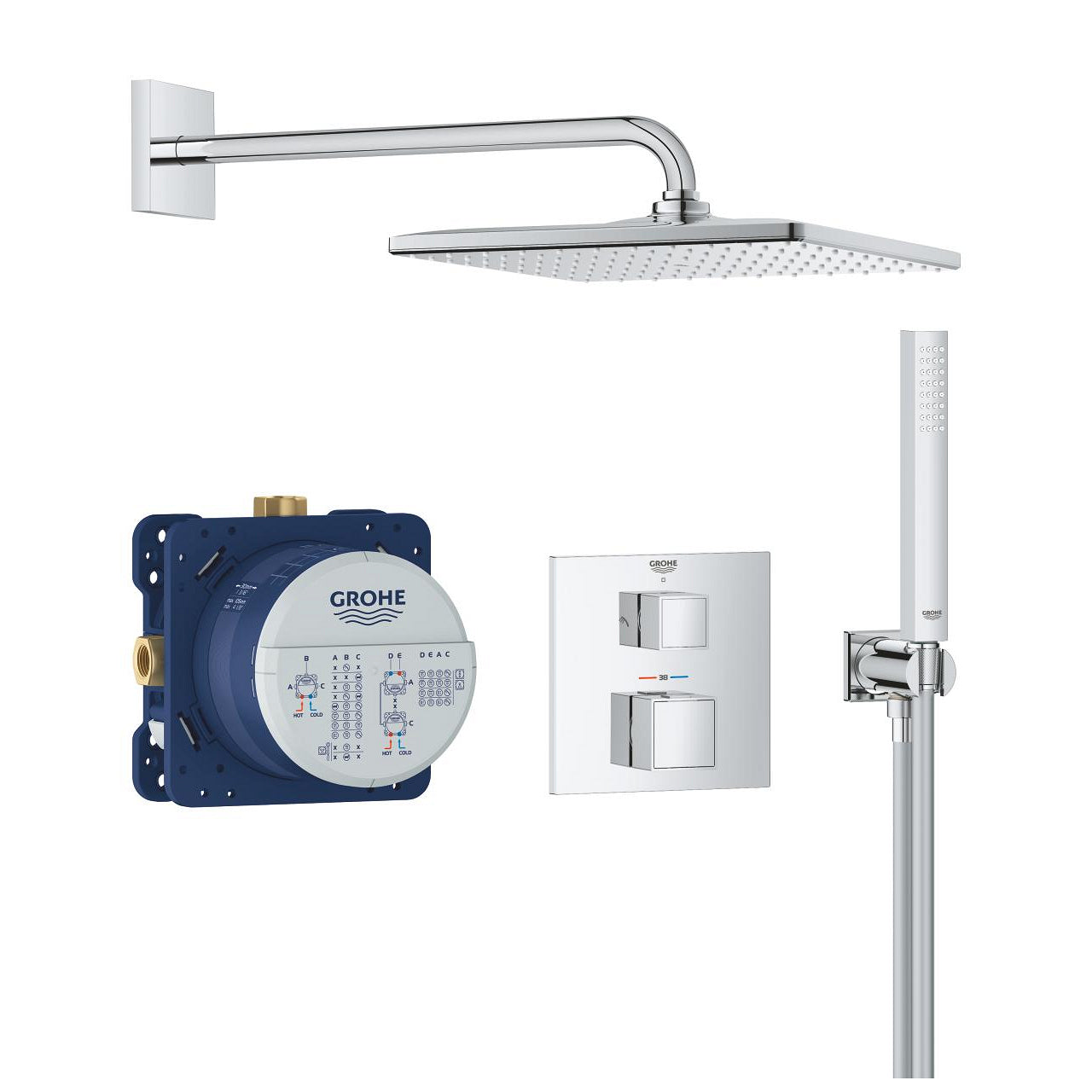 GROHE Badebatterie (Unterputz) Vitalio – Metall, Chrom