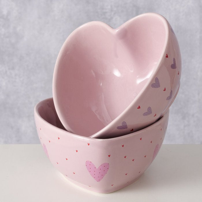 Boltze Müslischale – 14,2 × 14,2 × 7,0 cm, Keramik, Rosa, spülmaschinenfest