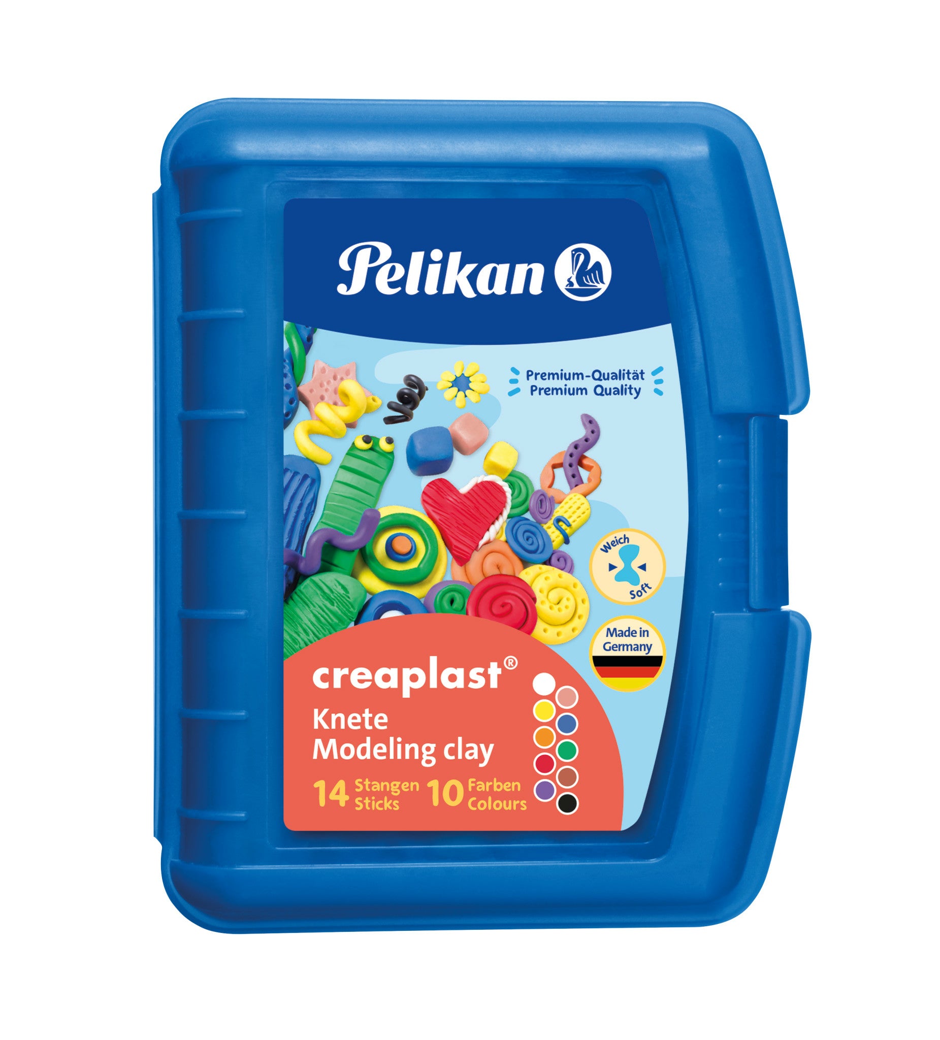 Pelikan Knetmasse, Mehrfarbig, 240 g, 14 Stk.