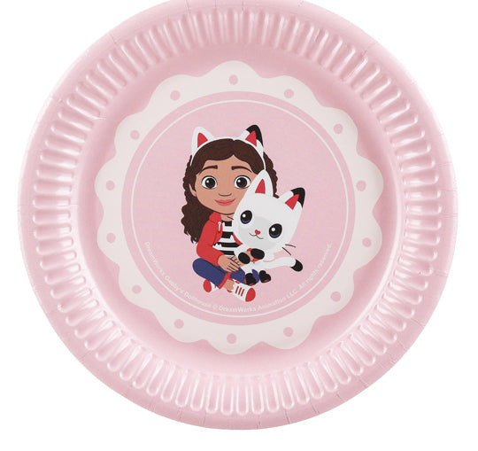 PartyDeco Teller, Papier/Karton rund – Ø 18 cm, pink – 6 Stk.