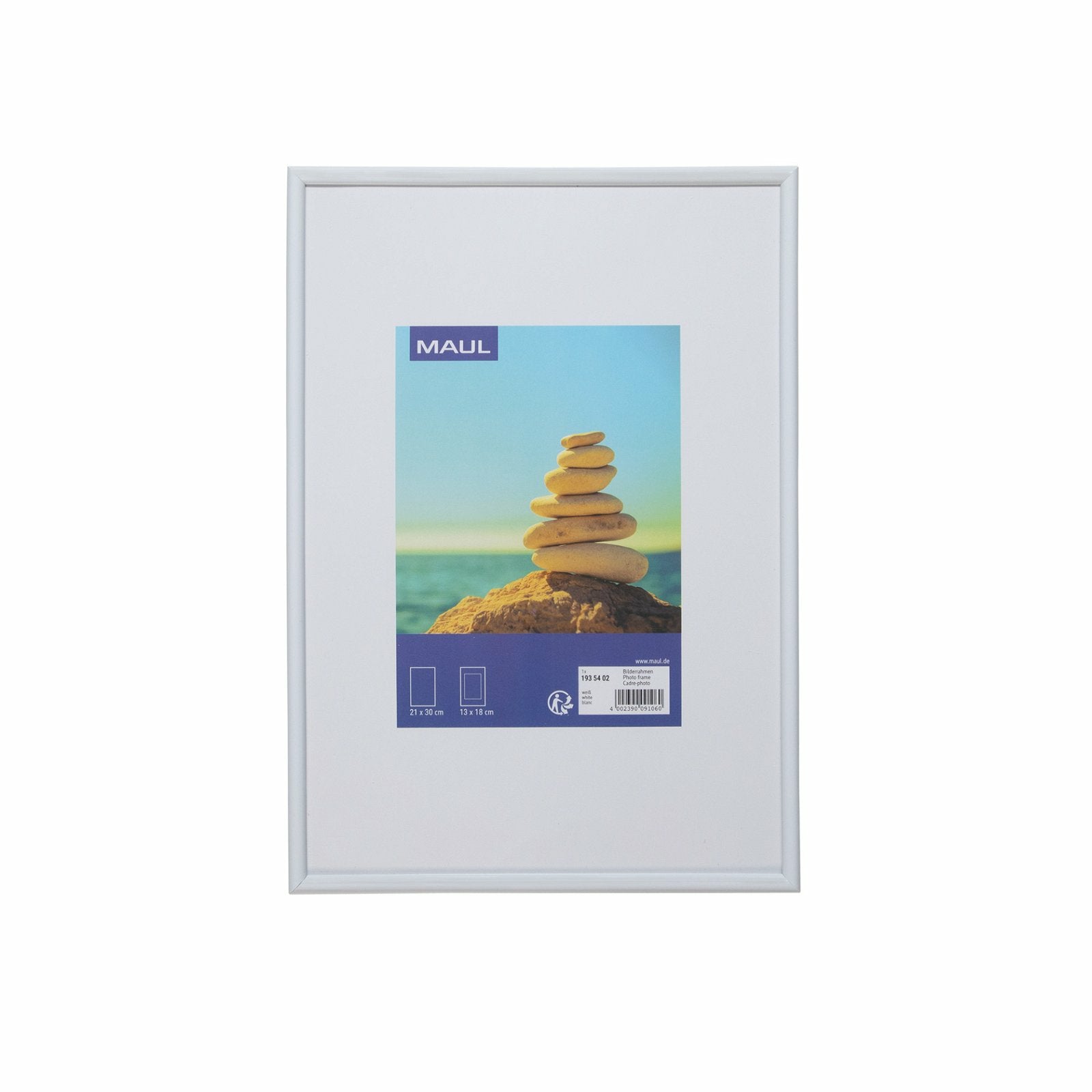 MAUL Bilderrahmen – für 21 × 30 cm – MDF & Kunststoff, Weiss