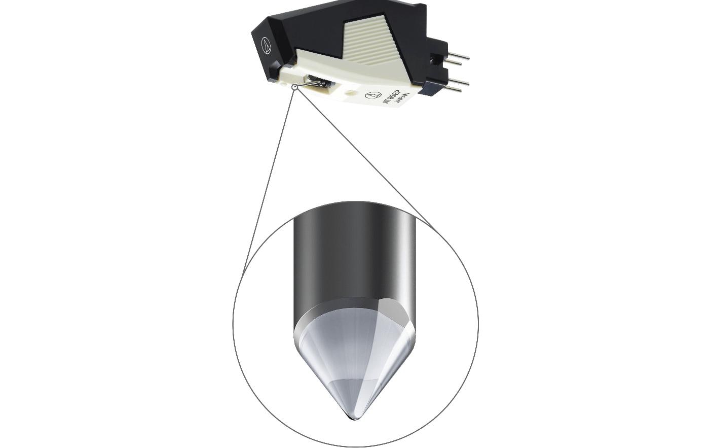Audio-Technica AT85EP – Tonabnehmer – elliptisch – 3,5 mV, 1,5 g Auflagegewicht – weiss – inkl. Headshell