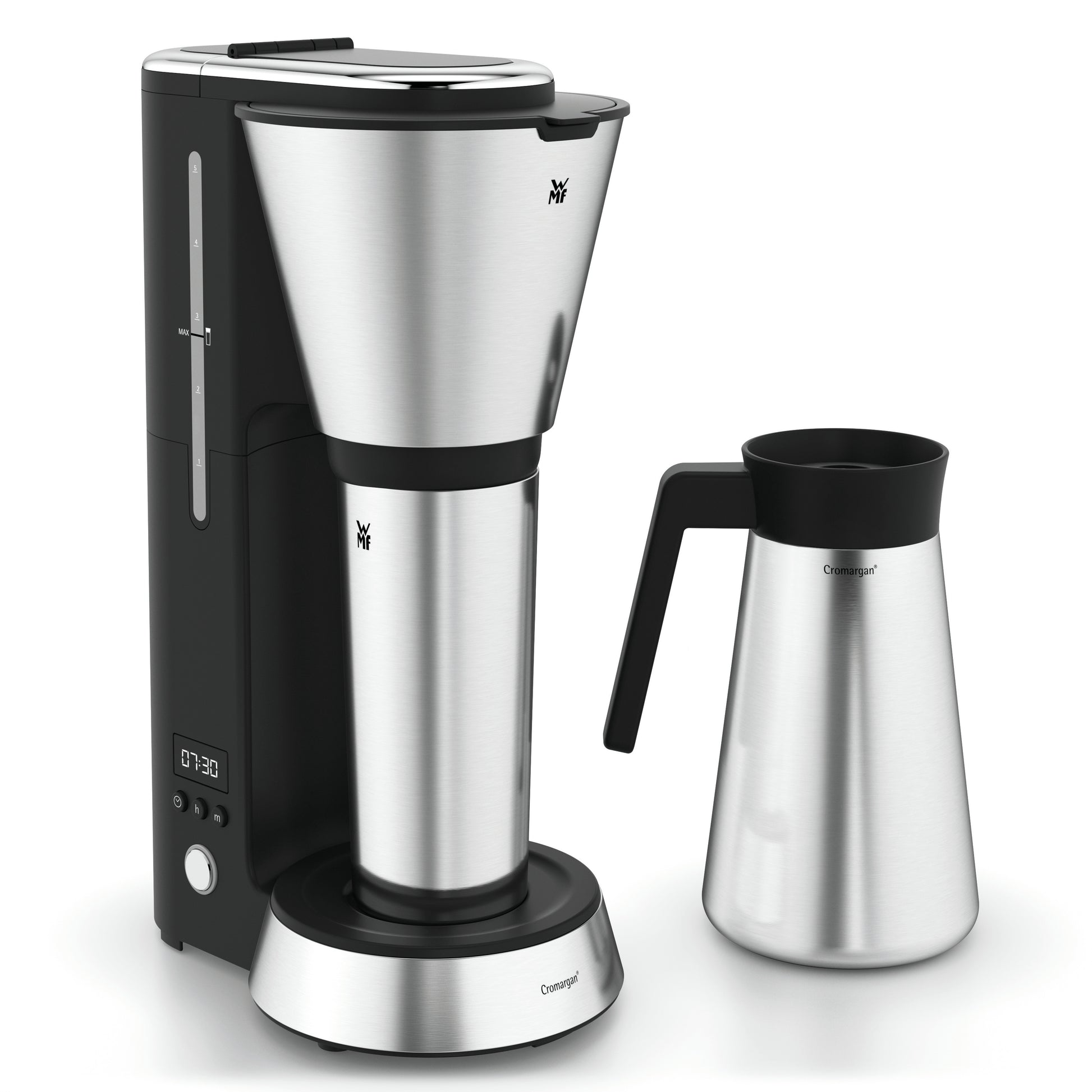 WMF KITCHENminis 0412260011 Filterkaffeemaschine – 0,3 l, 0,35 l, 5 Tassen, Silber