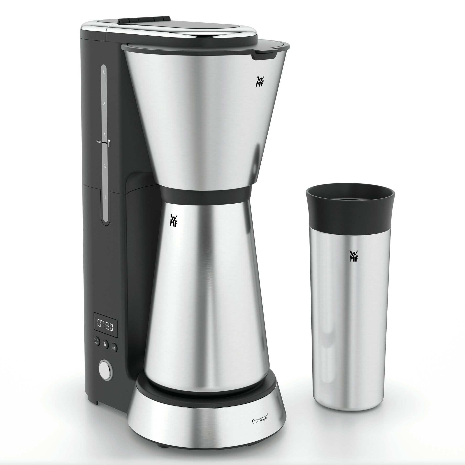 WMF KITCHENminis 0412260011 Filterkaffeemaschine – 0,3 l, 0,35 l, 5 Tassen, Silber