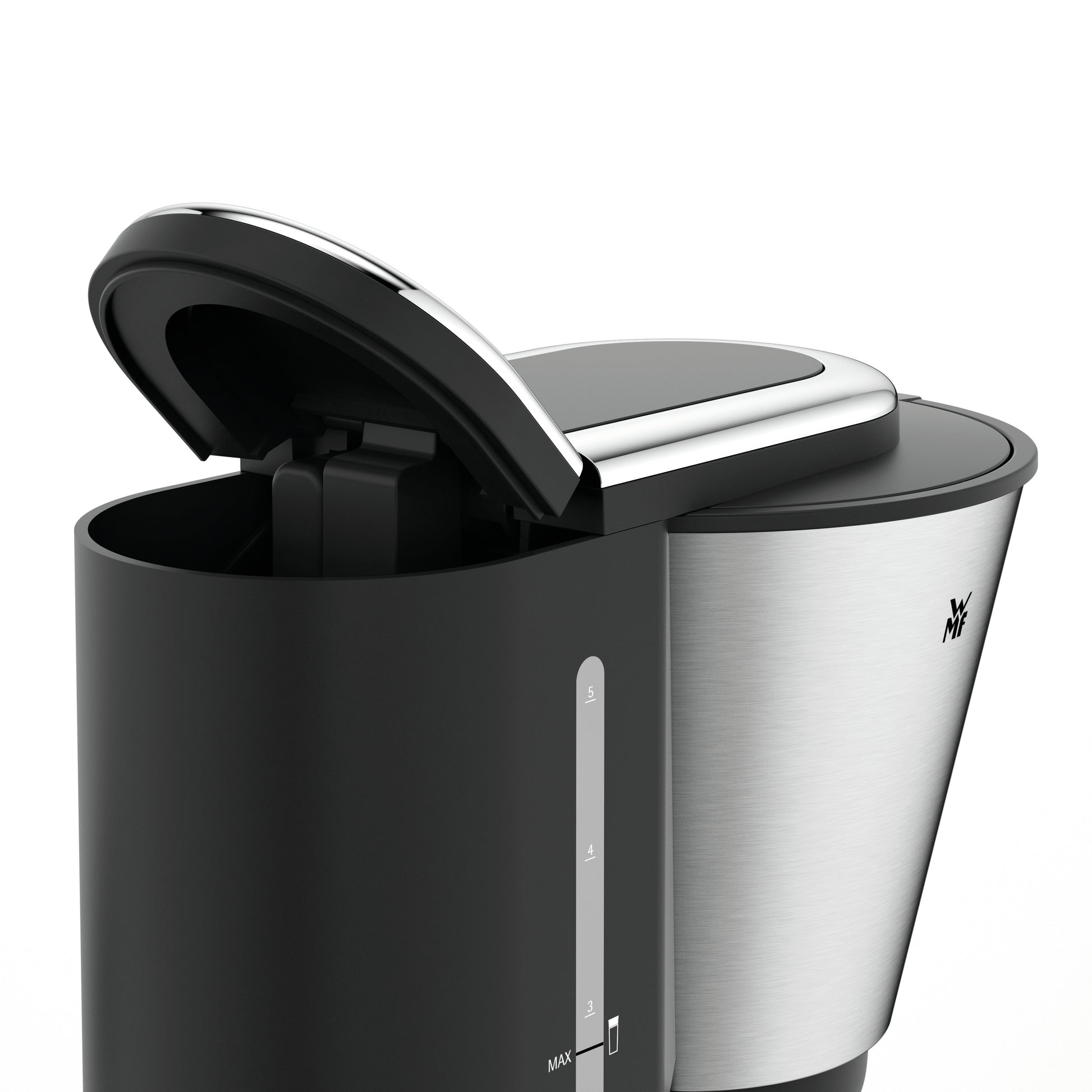 WMF KITCHENminis 0412260011 Filterkaffeemaschine – 0,3 l, 0,35 l, 5 Tassen, Silber