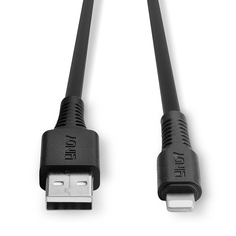 Lindy USB auf Lightning Kabel, 0,50 m, Schwarz – für iPhone, iPad, iPod