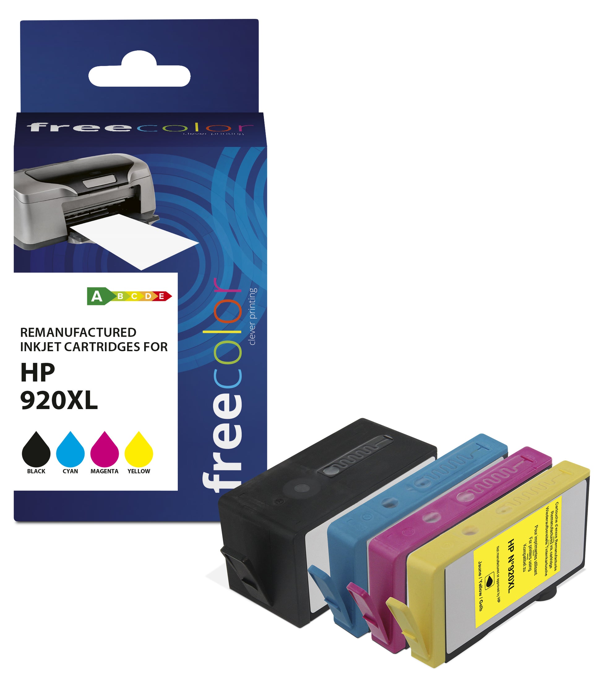 Freecolor 920XL Tintenpatronen-Multipack, Mehrfarbig (Kompatibel) – für HP OfficeJet 6000/6500…
