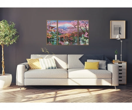 Schipper Malen-nach-Zahlen-Set – Kirschblüte in Japan (Triptychon) – 3-teilig, 80 × 50 cm – ab 8 Jahren