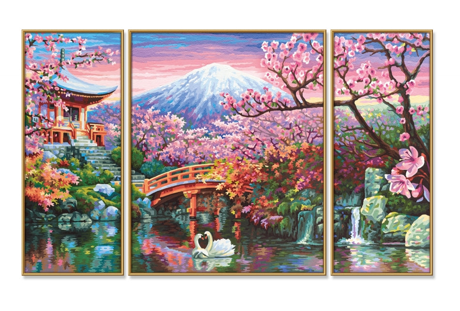 Schipper Malen-nach-Zahlen-Set – Kirschblüte in Japan (Triptychon) – 3-teilig, 80 × 50 cm – ab 8 Jahren