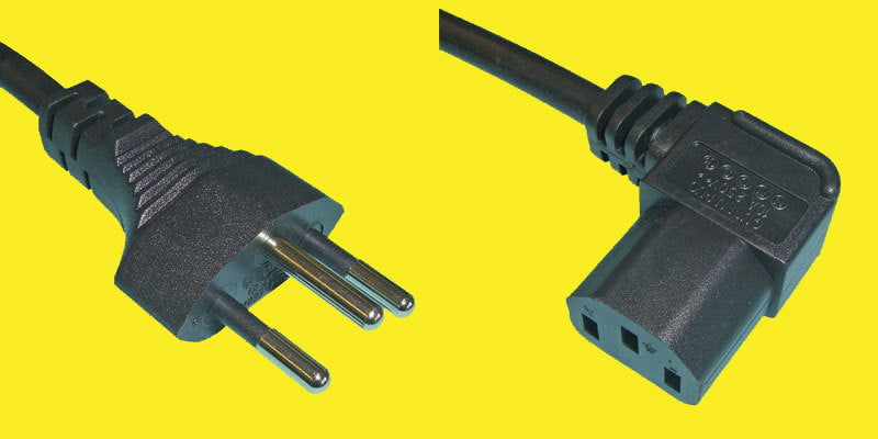 Diggelmann Netzkabel – T12–IEC C13, 3 m, 10 A, schwarz
