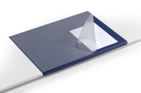 Durable Schreibtischunterlage mit Kantenschutz – 650 × 500 mm, Kunststoff, Blau, 1 Stück