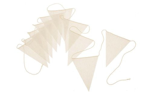 GLOREX Girlande – 3 m – 12 cm breit – Baumwolle, weiss
