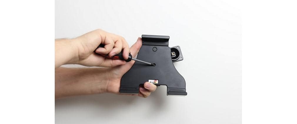 Brodit Auto-Halterung, neigbar, drehbar – für Gerätehöhe 14–19,5 cm, max. Dicke 25 mm – Schwarz