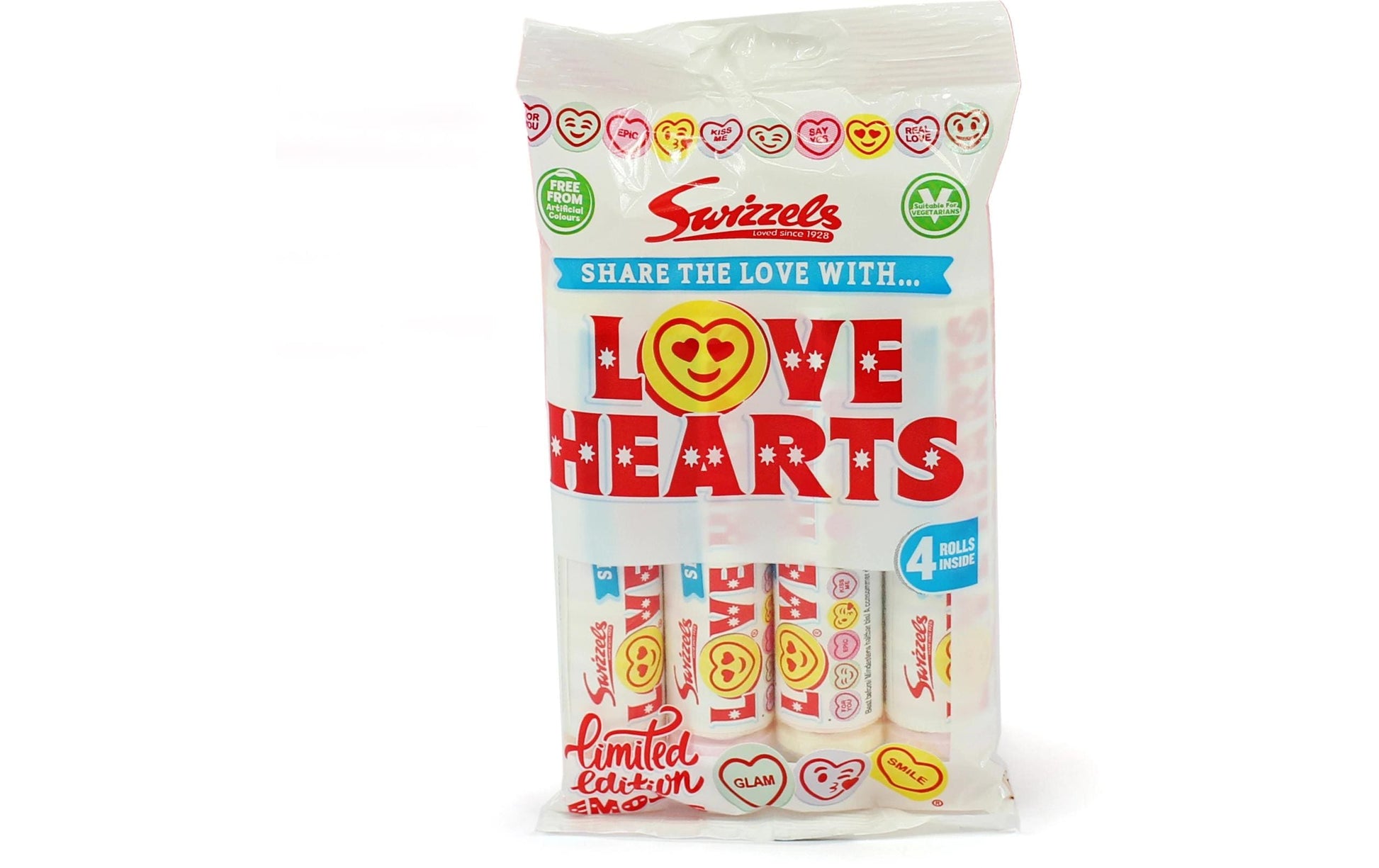 Swizzels Love Hearts Lutschbonbons – 4 × 29,5 g