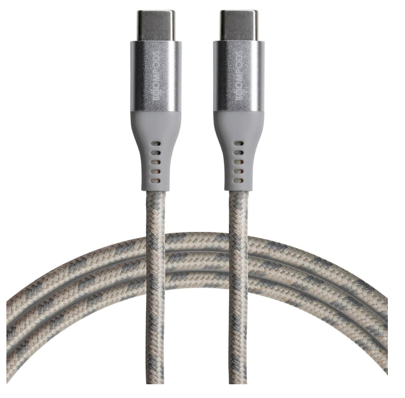 Boompods USB-C auf USB-C Kabel – 1,5 m – PD 60 W – Geflochten – Titan – für iPhone 15, Galaxy S23 und mehr