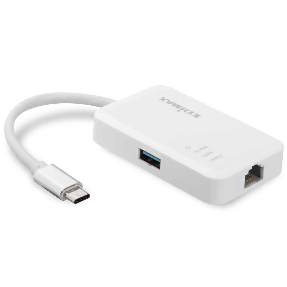 Edimax EU-4308 USB-Hub – USB-C, 3× USB-A, GbE, für Windows/Mac/Linux