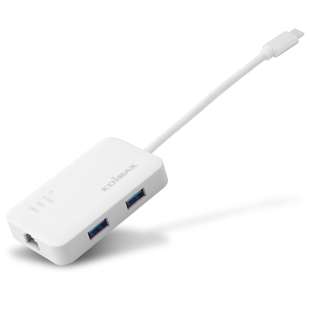 Edimax EU-4308 USB-Hub – USB-C, 3× USB-A, GbE, für Windows/Mac/Linux