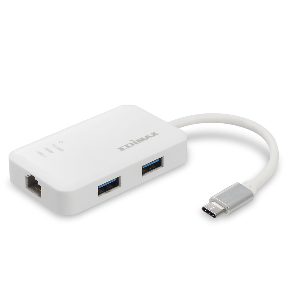 Edimax EU-4308 USB-Hub – USB-C, 3× USB-A, GbE, für Windows/Mac/Linux